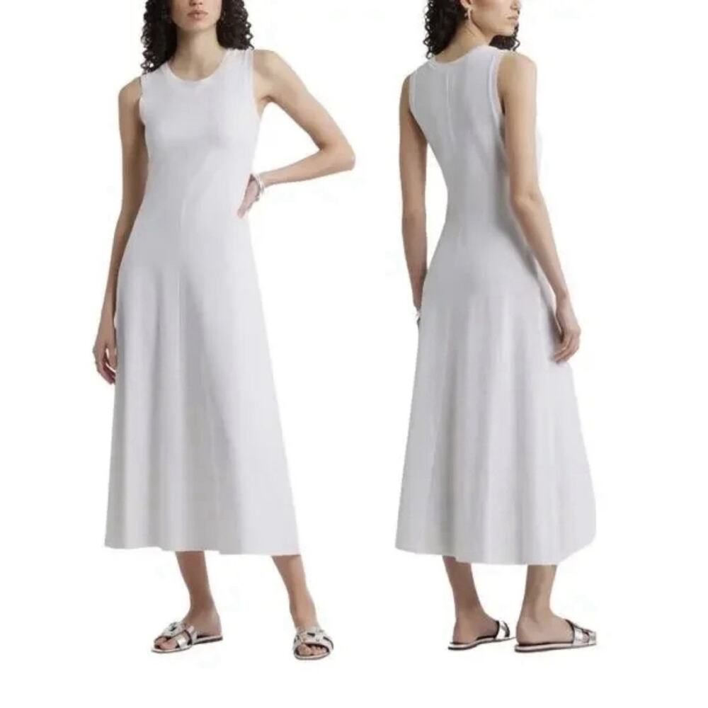 Nordstrom Elegant White Minimalist Chic Sleeveless Maxi Dress Size XL Resort